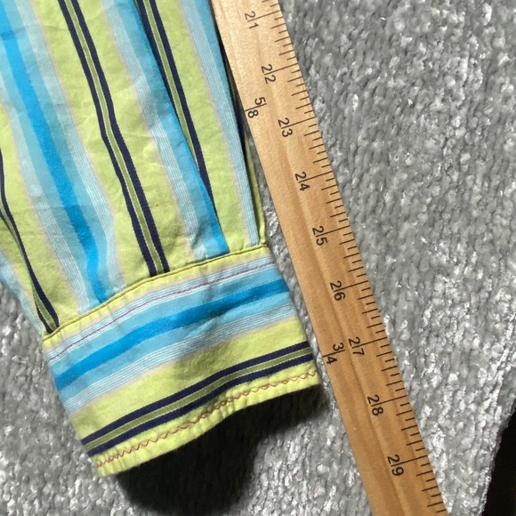 Striped Button‎ Down Shirt Long Sleeve Colorful Casual Menswear - Picture 6 of 7